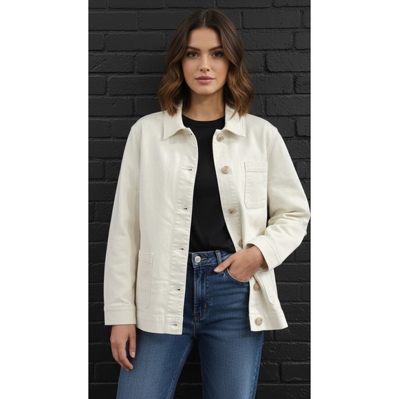 Jones New York Jackets & Blazers - 🔥Jones New York 🖤Multi Patch Pocket Jacket ecru wash cotton blend $119‎ Sz L
